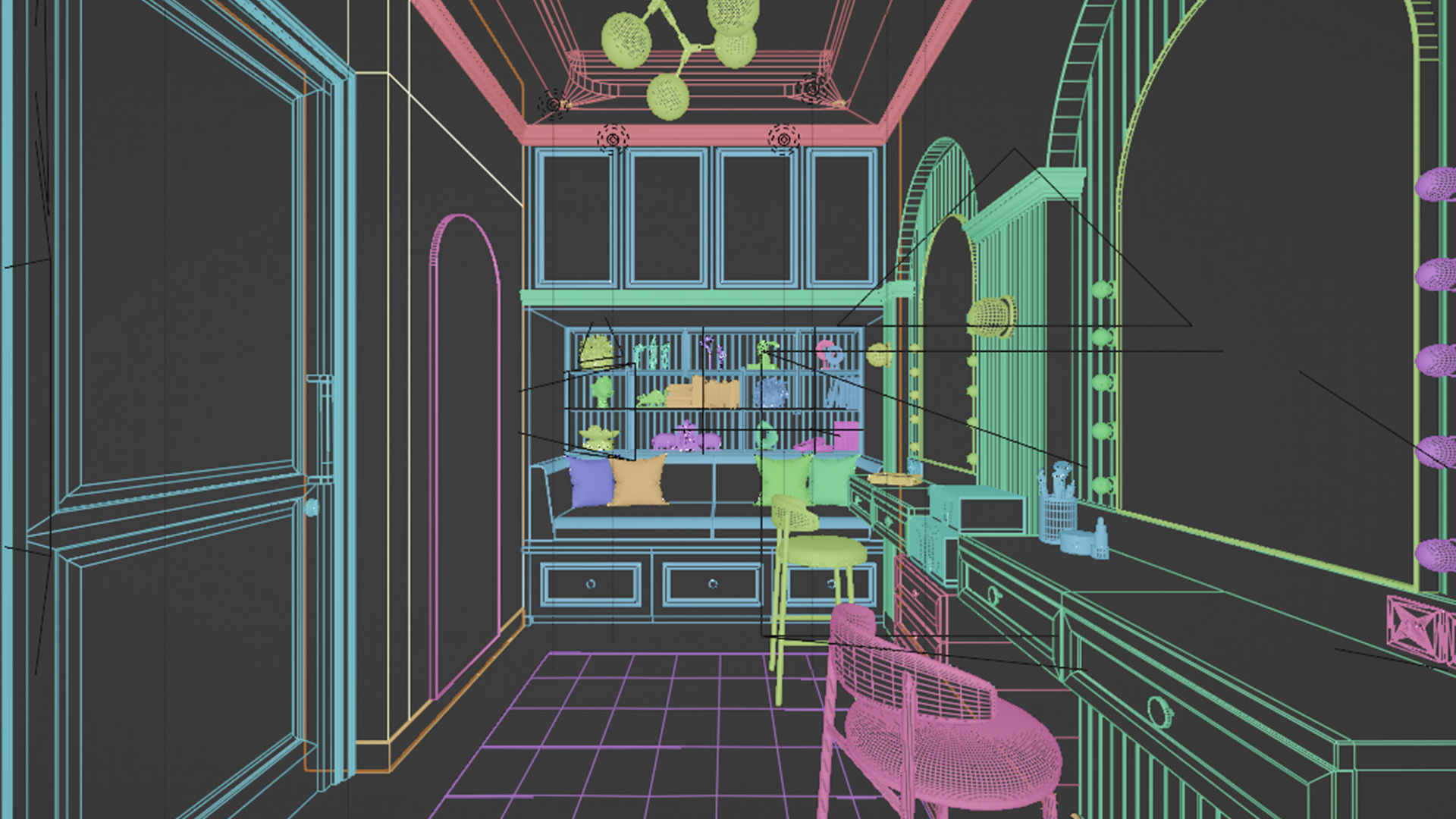 Studio MakeUp Salon Blender - Fbx - Obj 3D model_6