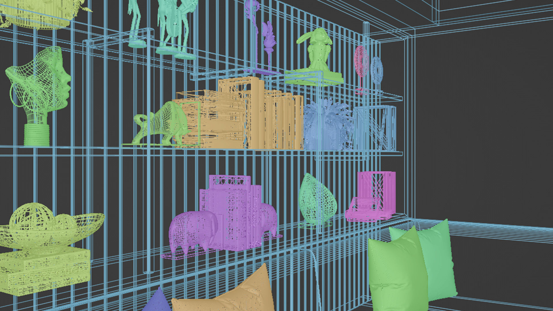 Studio MakeUp Salon Blender - Fbx - Obj 3D model_9