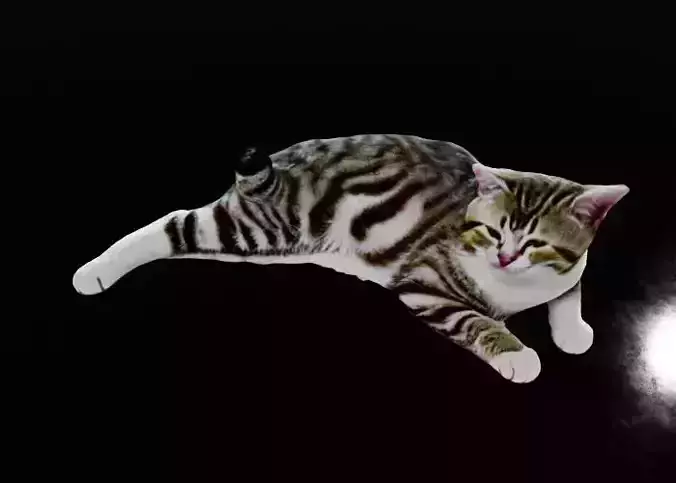Relaxing Cat Sculpture Low-poly 3D model
