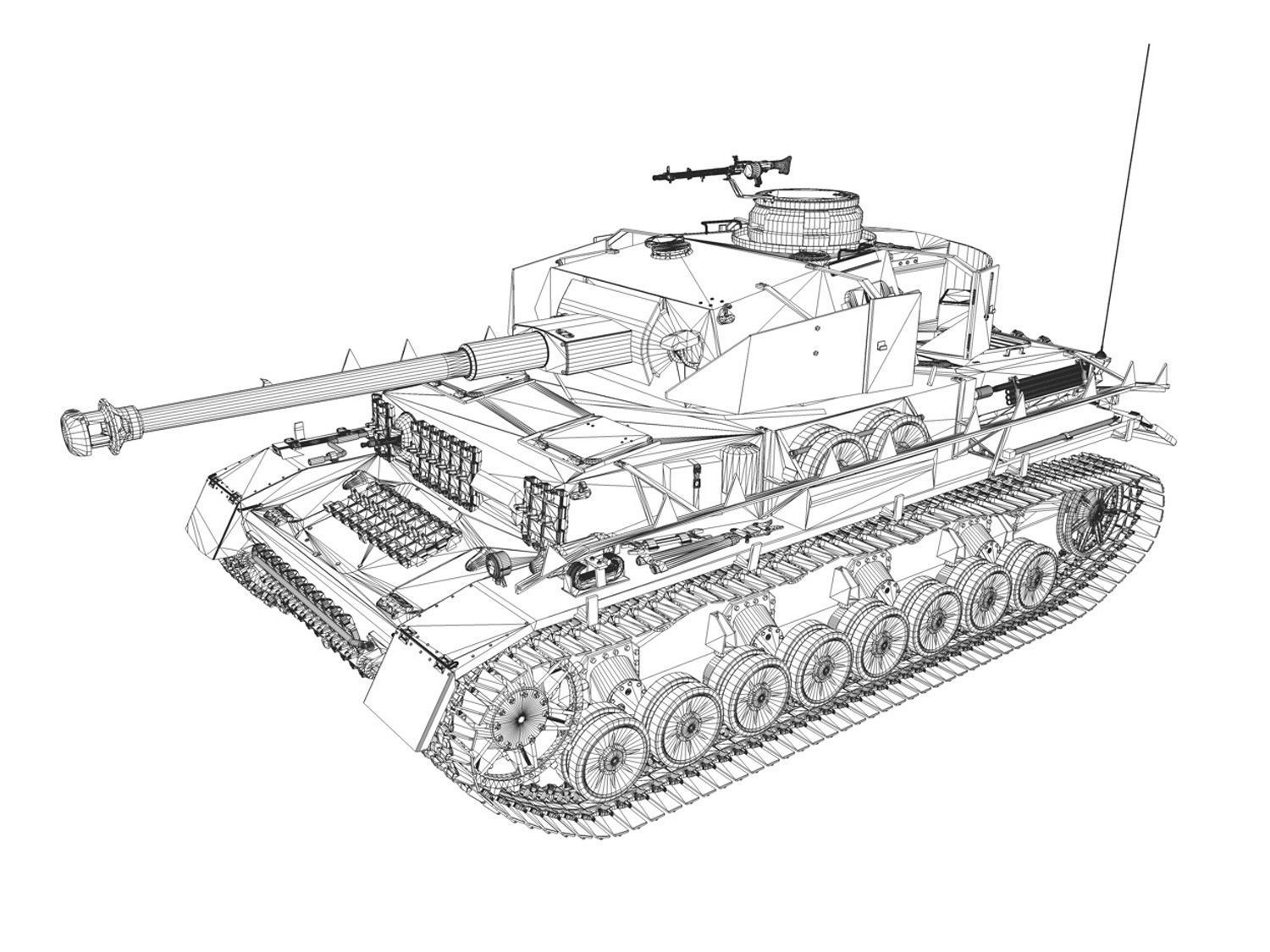 PzKpfw IV - Panzer 4 - Ausf H - Winter 3D model_9