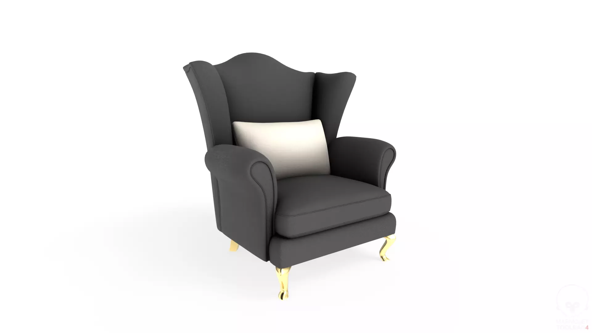 Wingback Chairs 005 Low-poly 3D model_0
