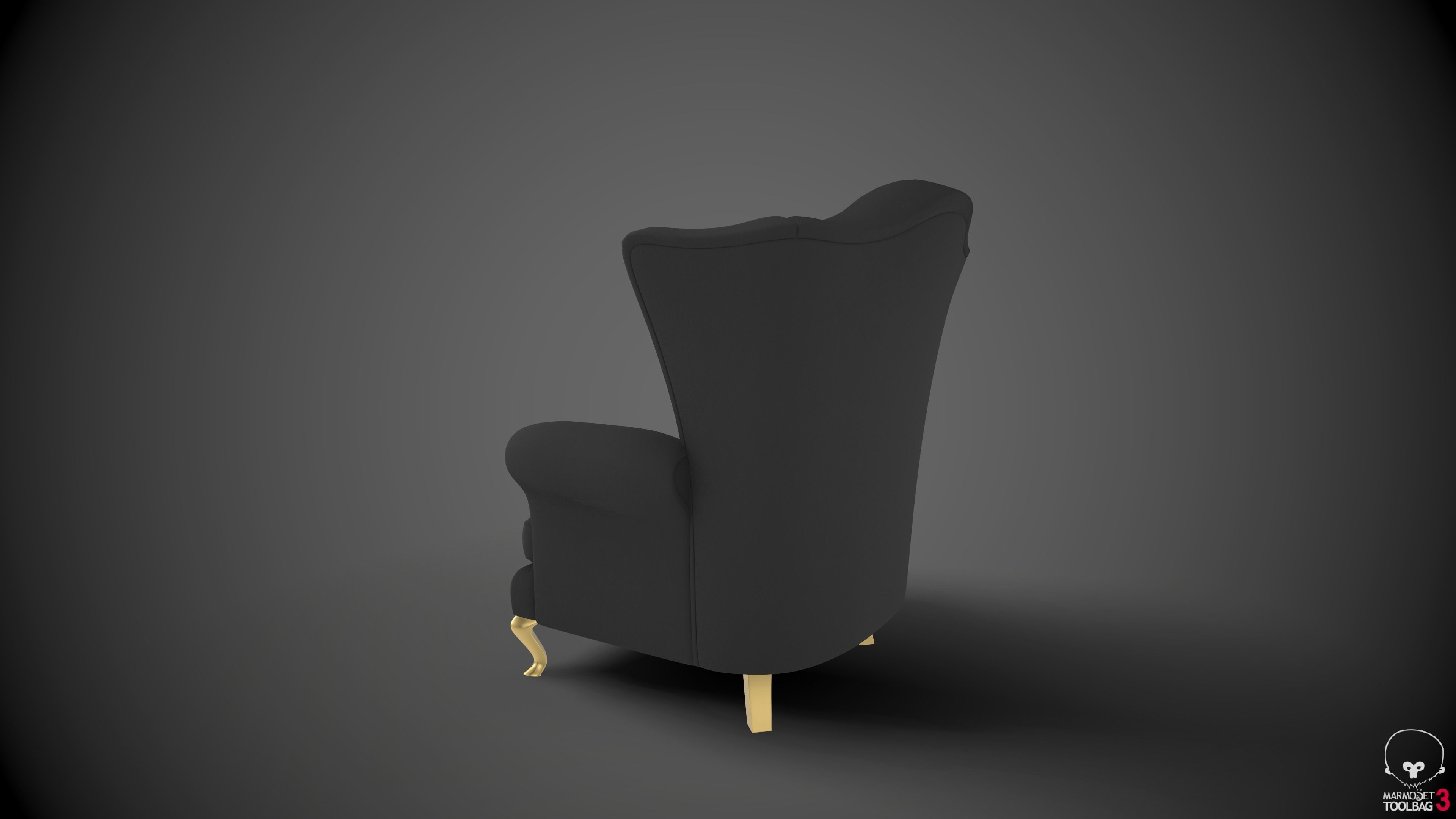 Wingback Chairs 005 Low-poly 3D model_7