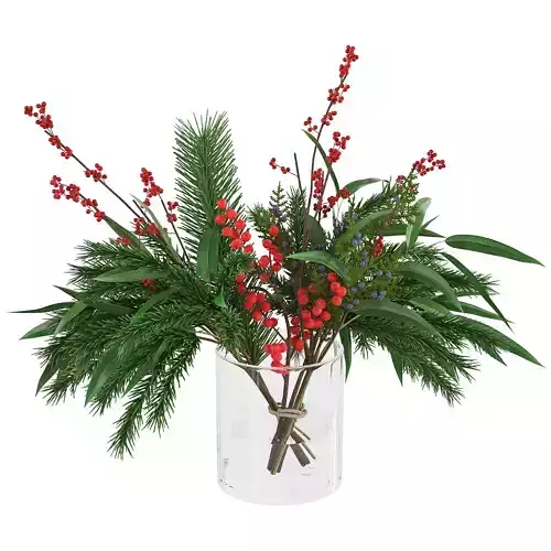 Christmas Bouquet Faux Juniper  Berry Bundle