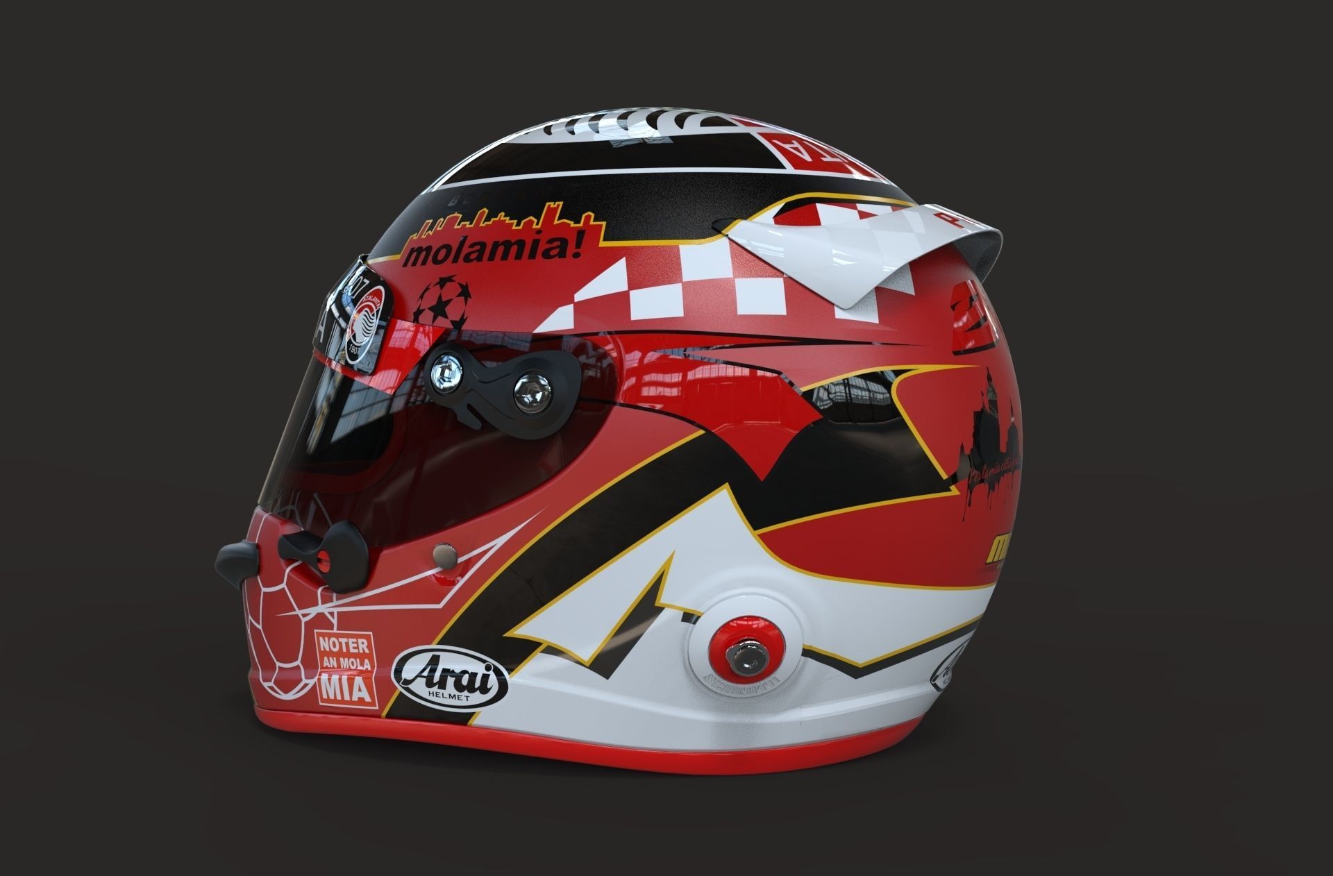 Helmet motorcycle Arai 3d model 3D model_3