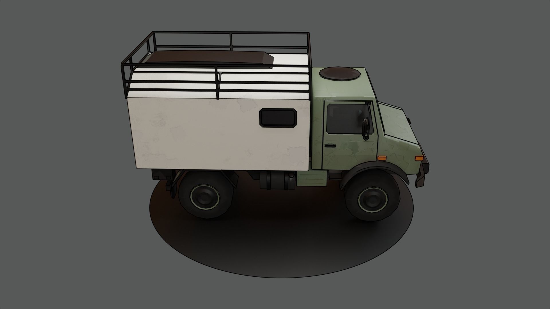 Truck 4x4 Carton Low-poly 3D model_5