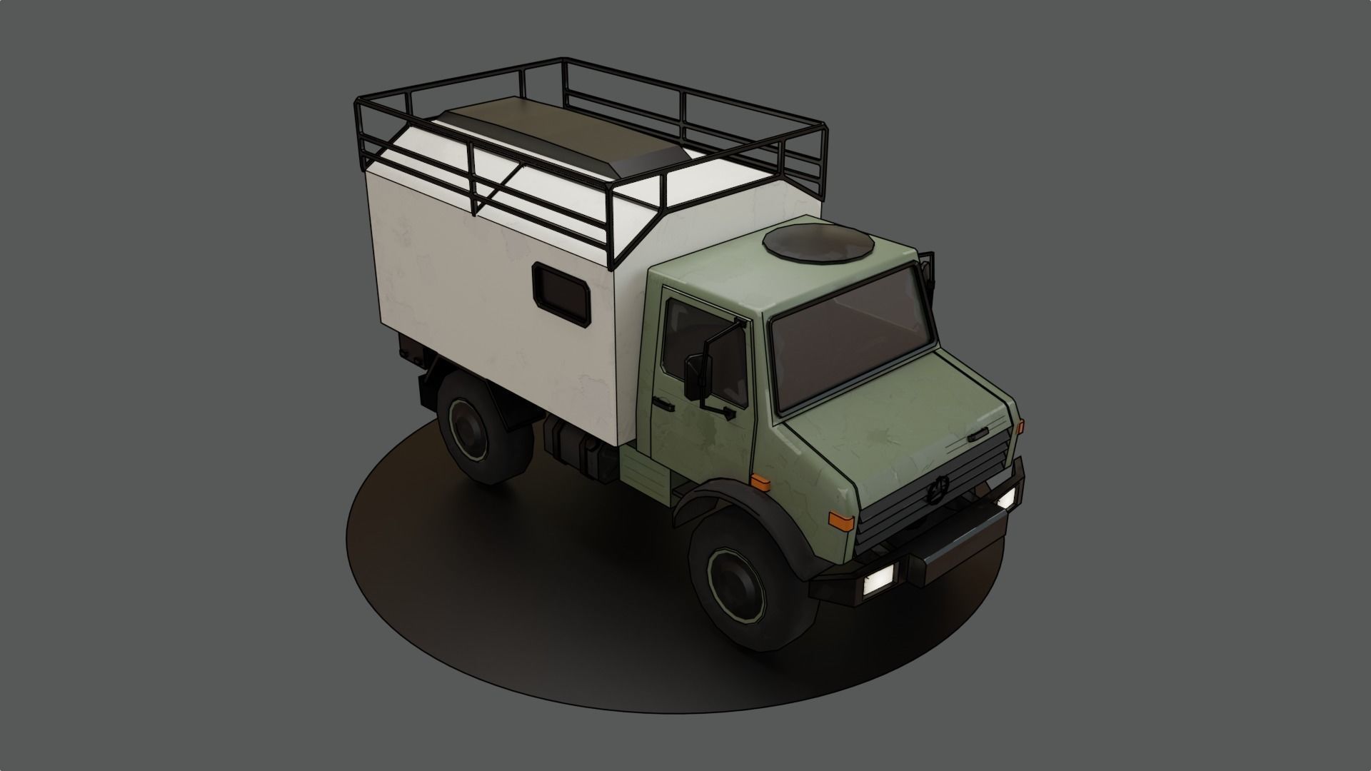 Truck 4x4 Carton Low-poly 3D model_4