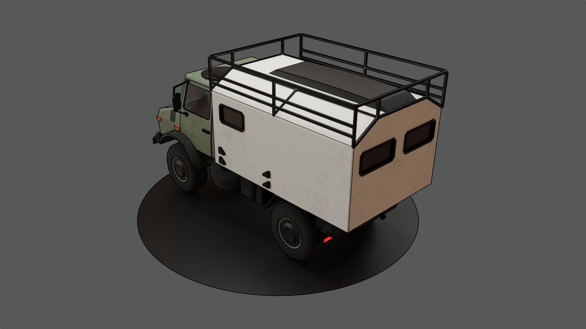 Truck 4x4 Carton Low-poly 3D model_2
