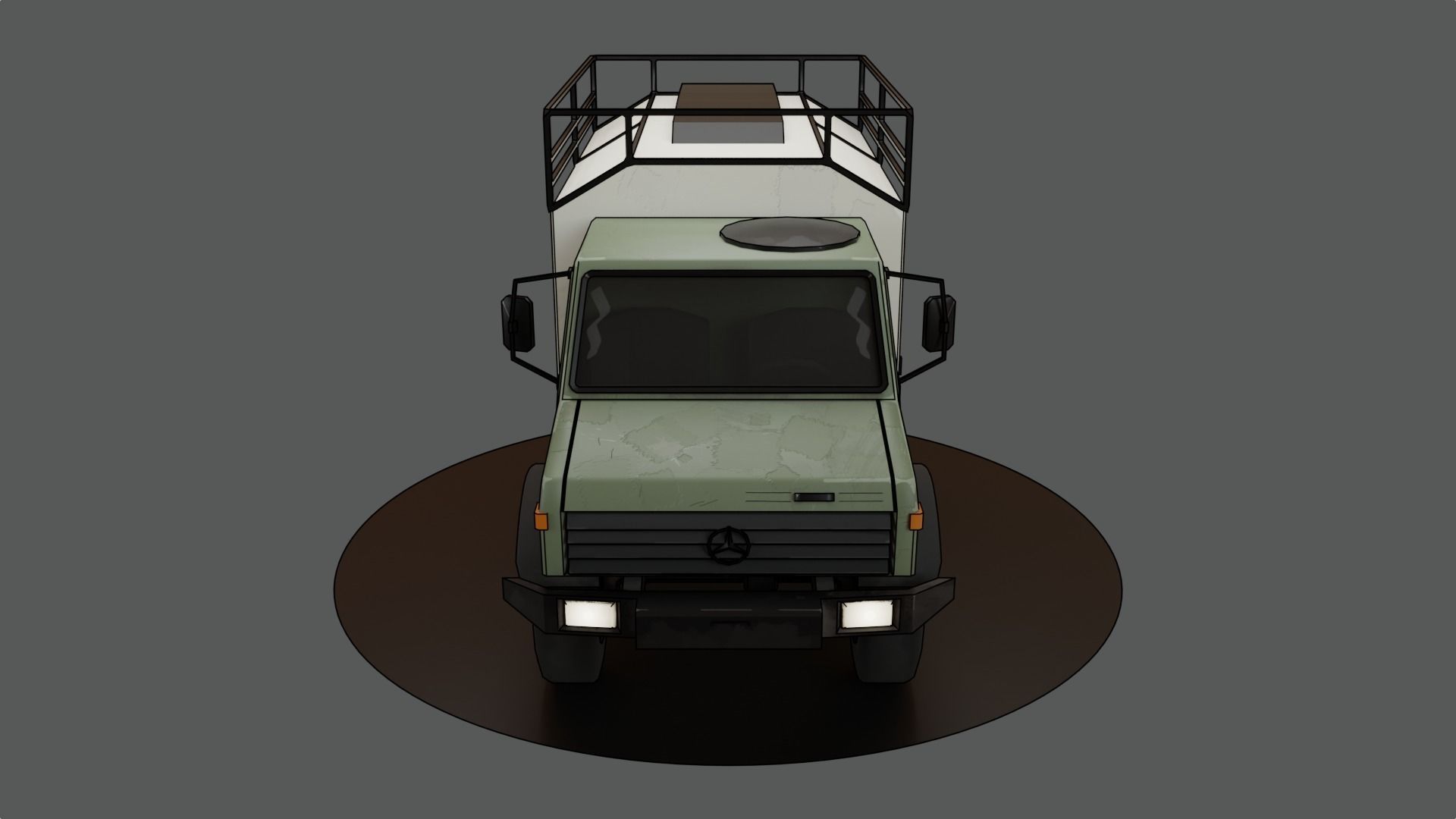 Truck 4x4 Carton Low-poly 3D model_6