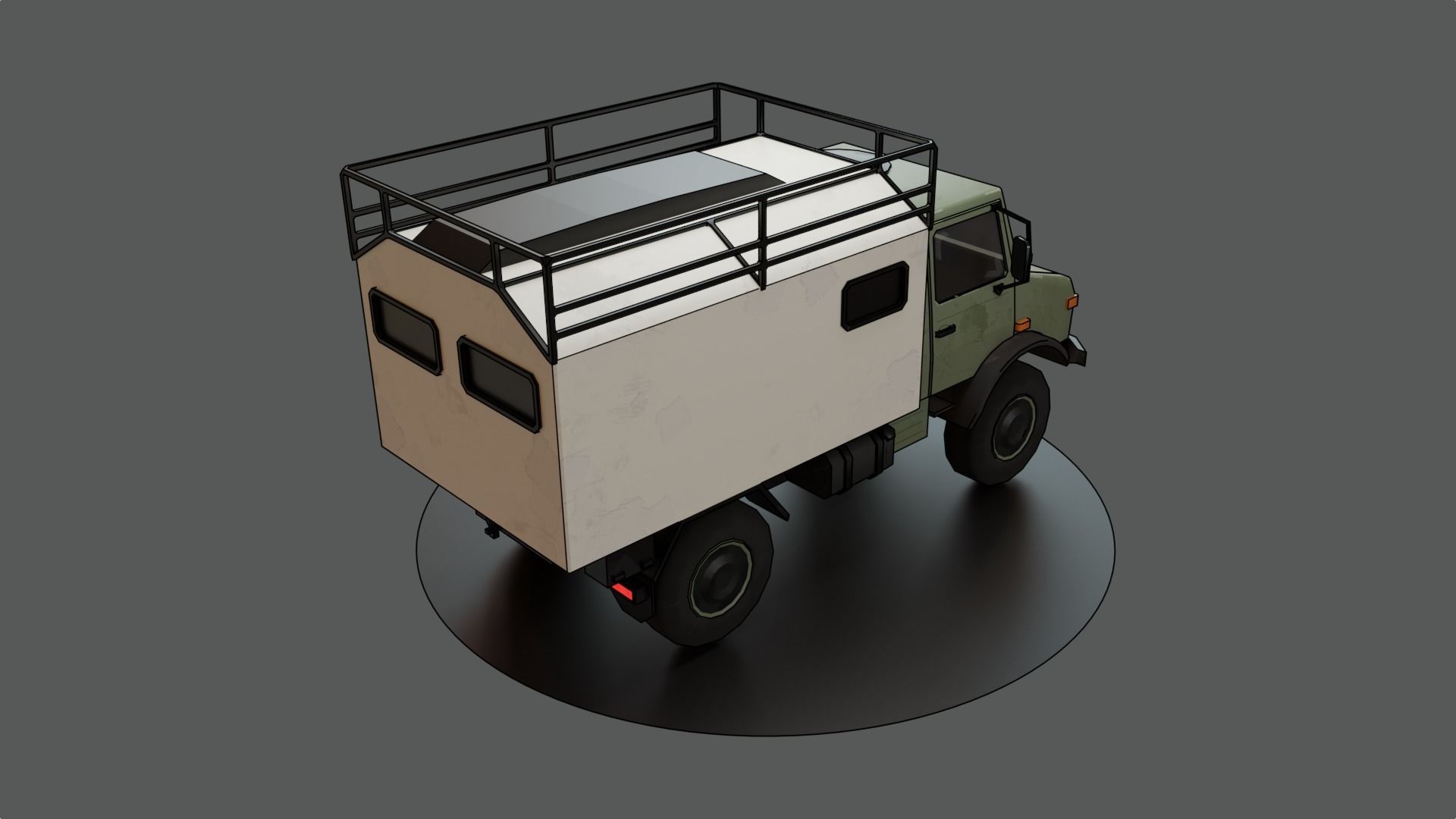 Truck 4x4 Carton Low-poly 3D model_3