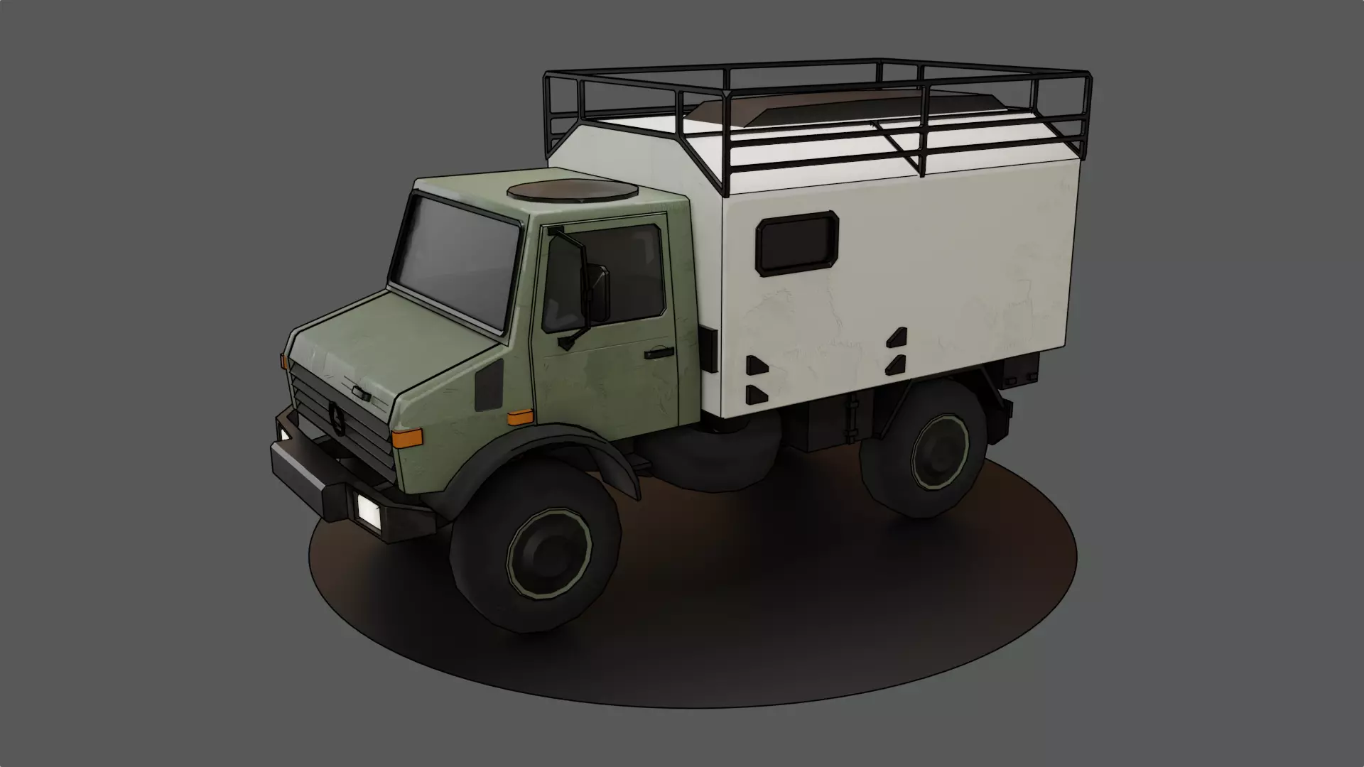 Truck 4x4 Carton Low-poly 3D model_0