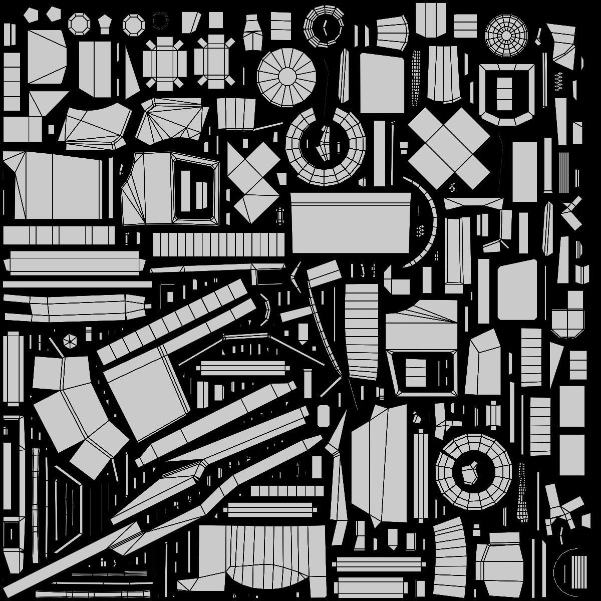 Truck 4x4 Carton Low-poly 3D model_8