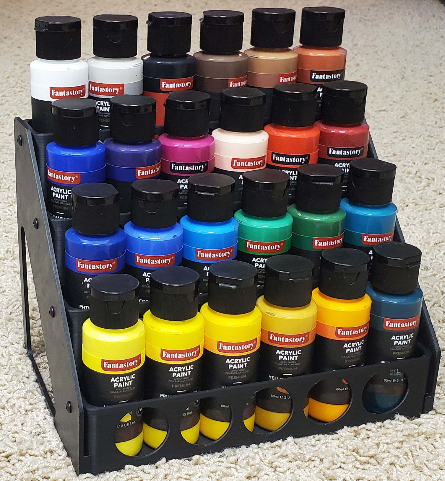 2oz ACRYLIC PAINT BOTTLES HOLDER 4 X 6 3D print model_7