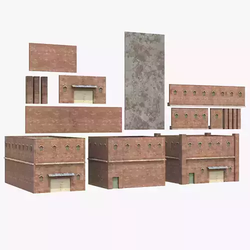 Detailed 4K Old Damaged Brick Procedure Wall for House