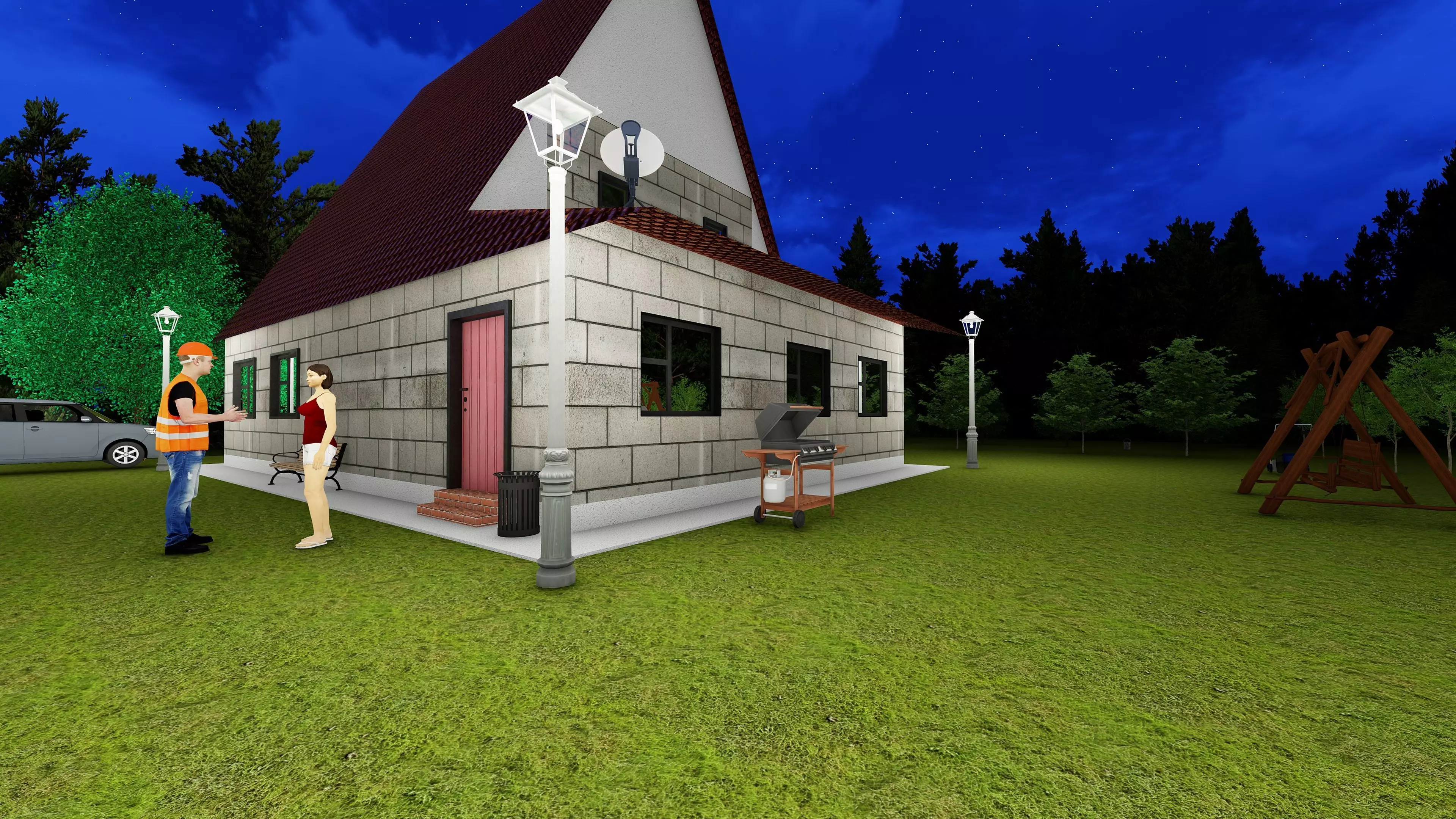 country house sketchapp lumion Free low-poly 3D model
