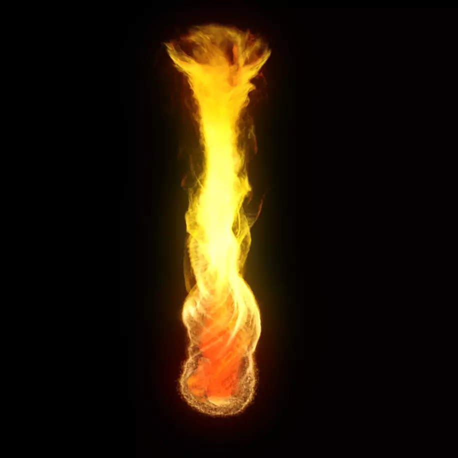 Pillar flame fire burning fire tornado wall of fire blast  3D model_0