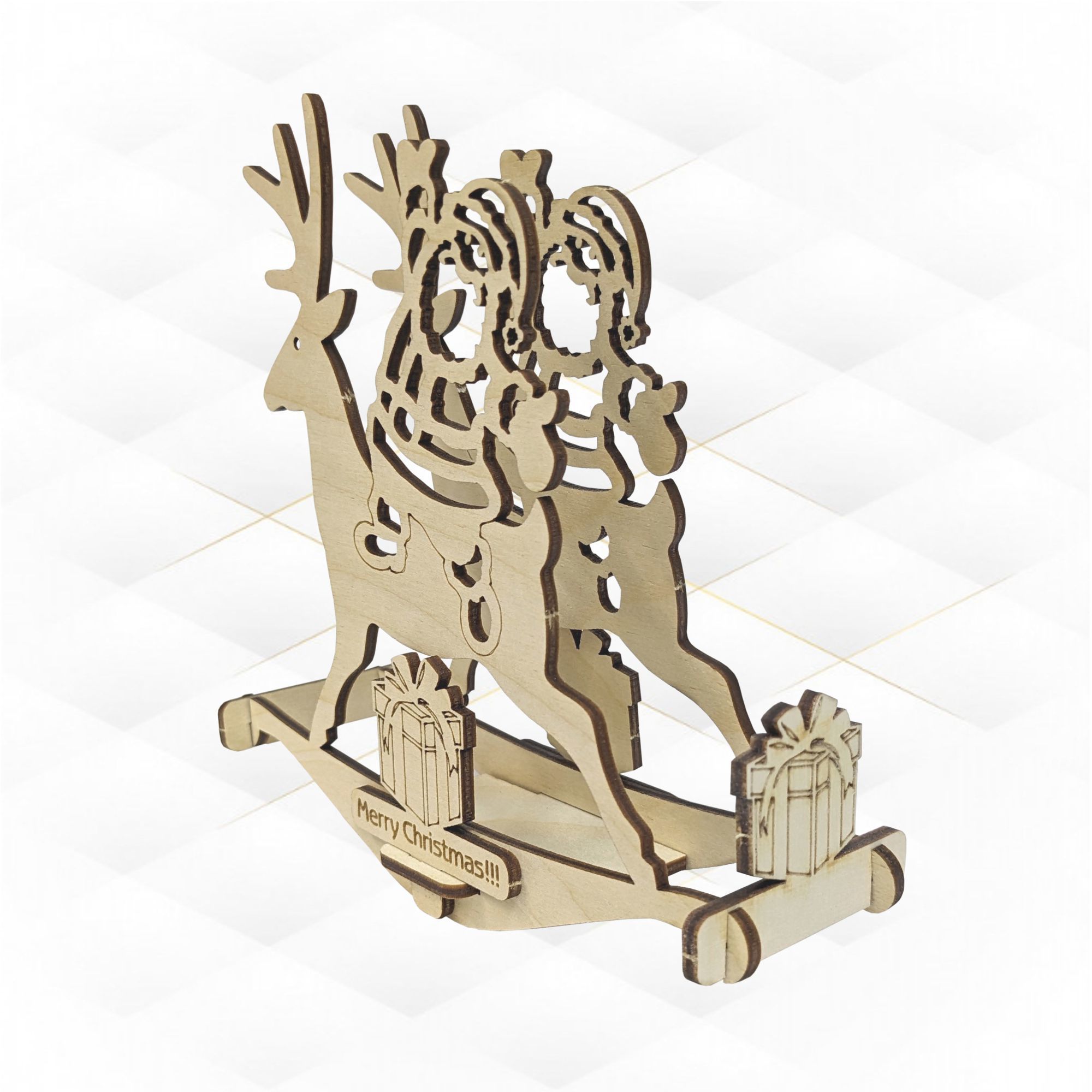 Christmas Card laser cutting design svg dxf template 3D print model_4