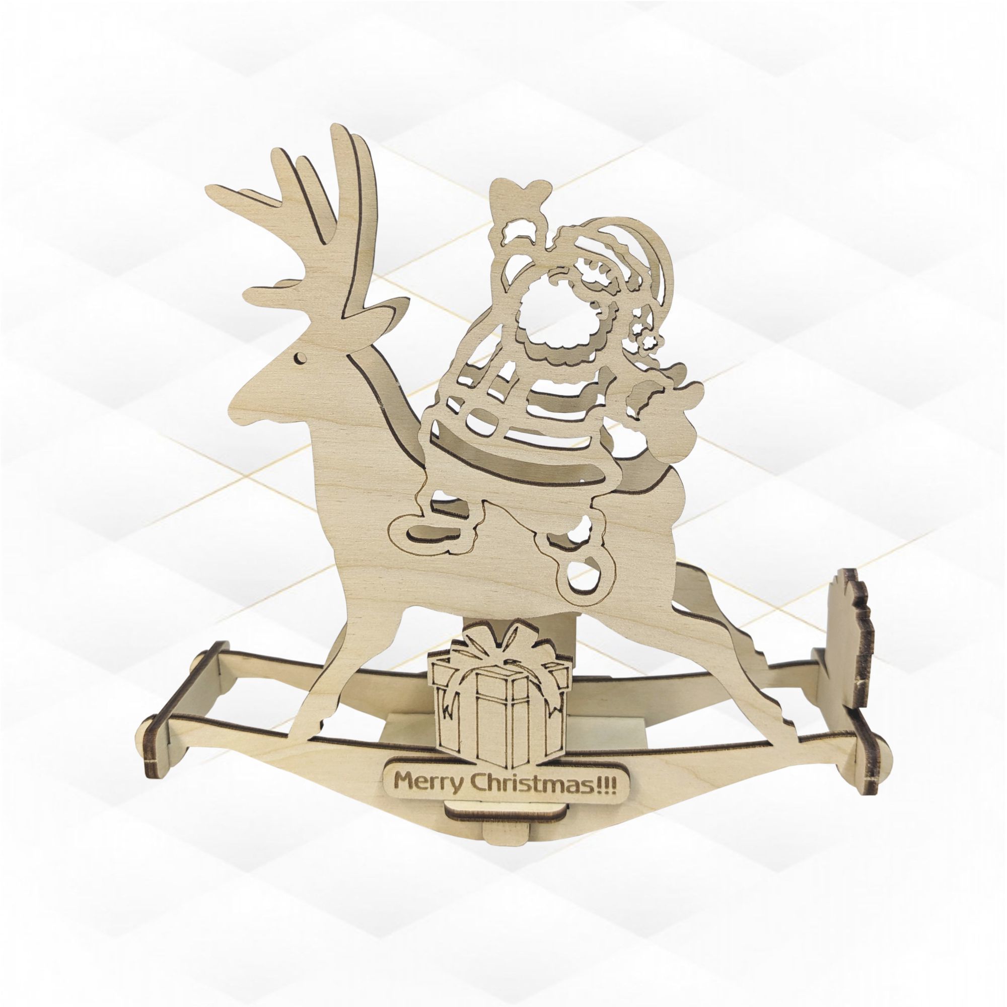 Christmas Card laser cutting design svg dxf template 3D print model_2