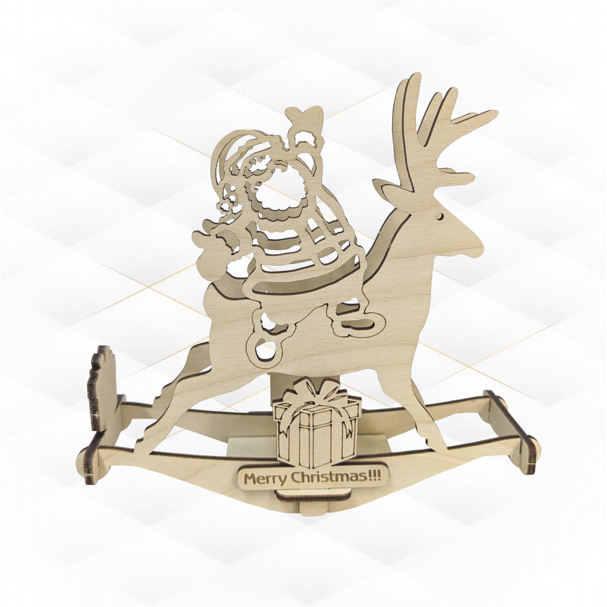 Christmas Card laser cutting design svg dxf template 3D print model_3