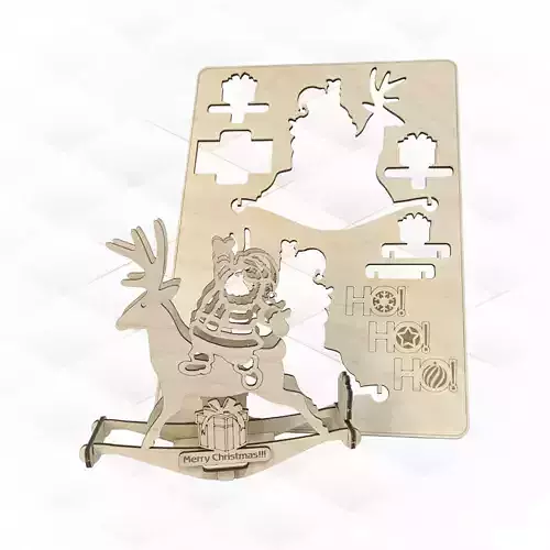 Christmas Card laser cutting design svg dxf template 3D print model Christmas Card laser cutting design svg dxf template 3D print model
