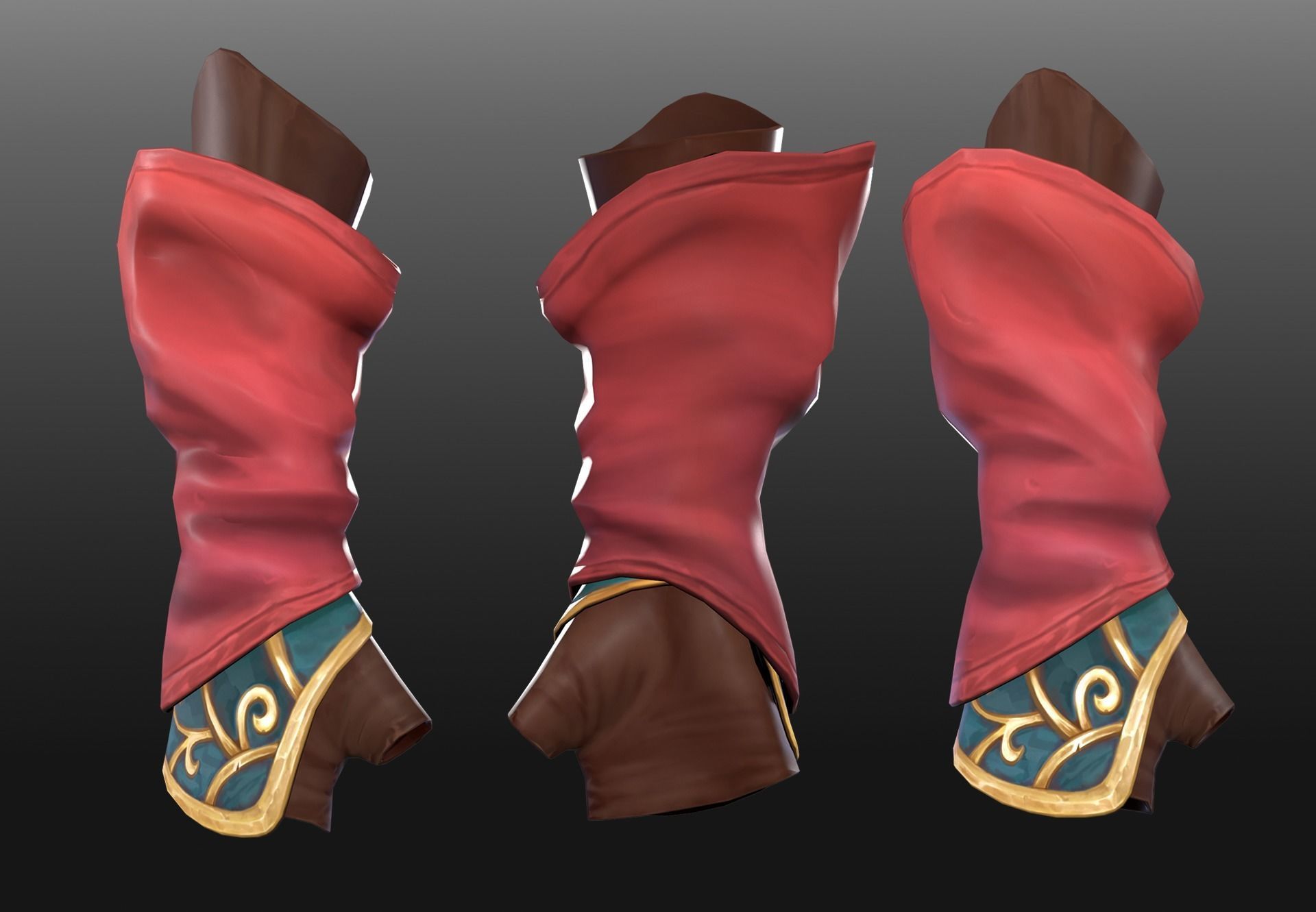 Stylised Gloves l Game Ready I Handpainted Low-poly 3D model_3