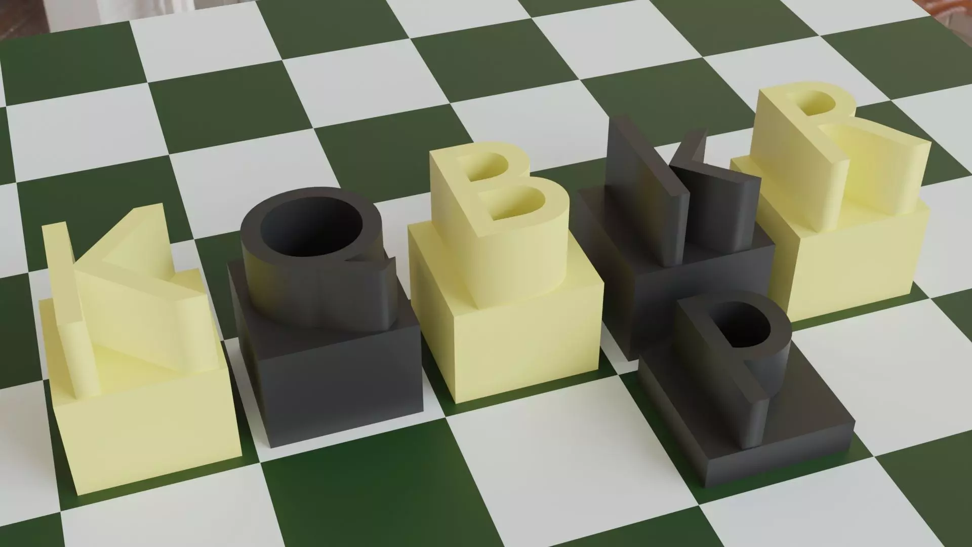 Alphabet Chess Set Pieces 3D print model_0