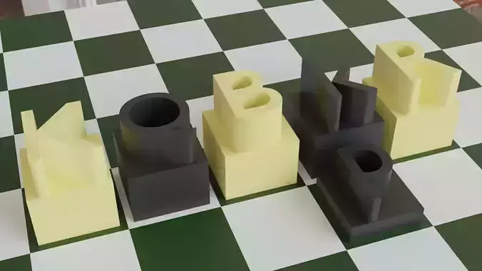 Alphabet Chess Set Pieces 3D print model