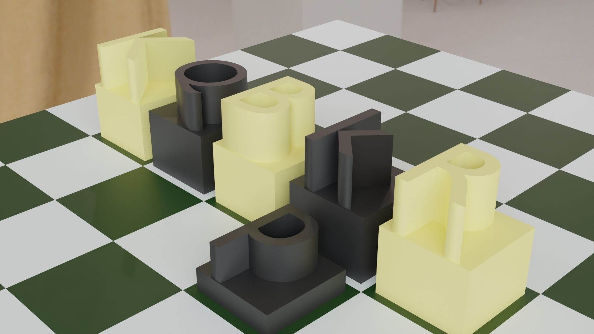Alphabet Chess Set Pieces 3D print model_5