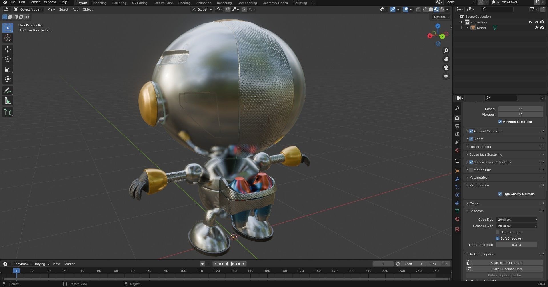 Small Cute Robot Low-poly 3D model_19