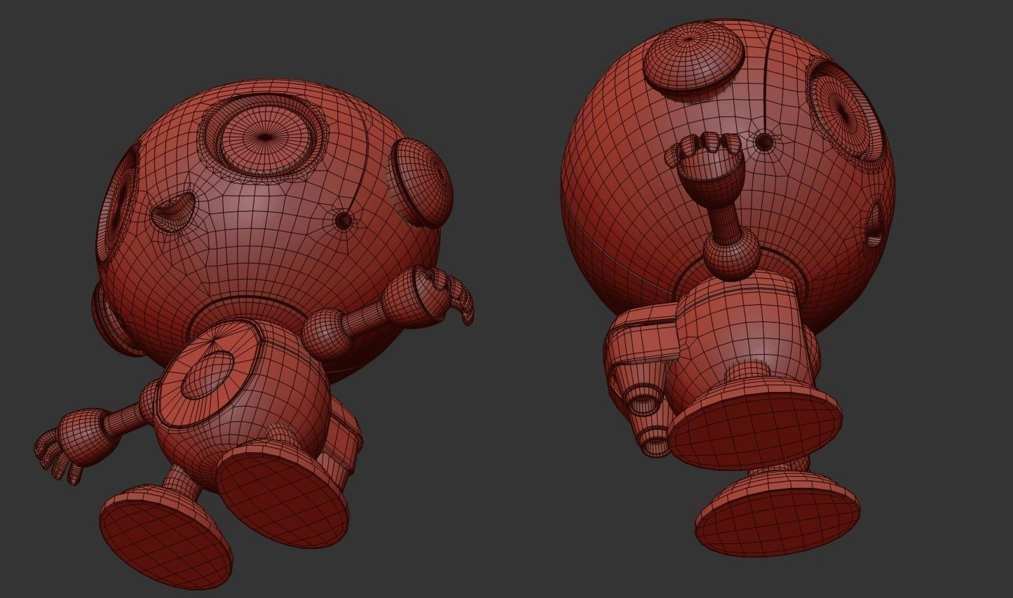 Small Cute Robot Low-poly 3D model_22