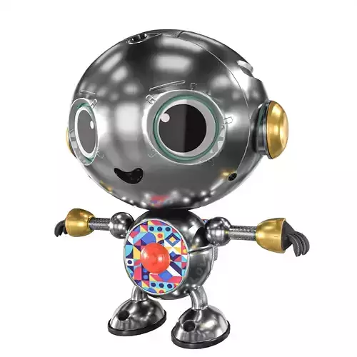 Small Cute Robot Low-poly 3D model