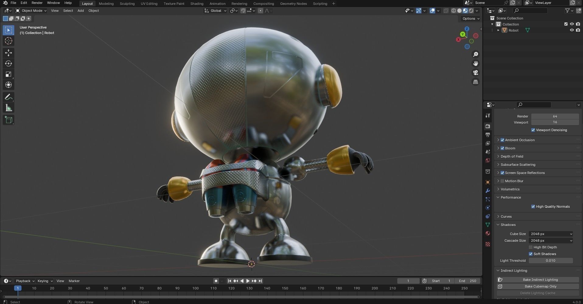 Small Cute Robot Low-poly 3D model_18