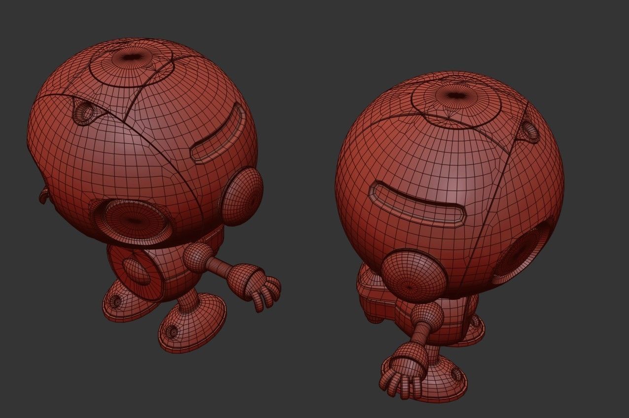 Small Cute Robot Low-poly 3D model_21