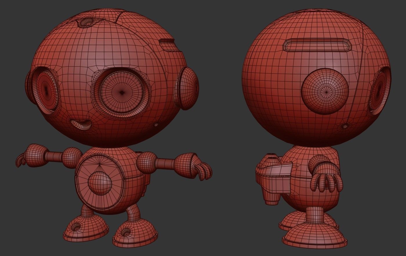 Small Cute Robot Low-poly 3D model_20