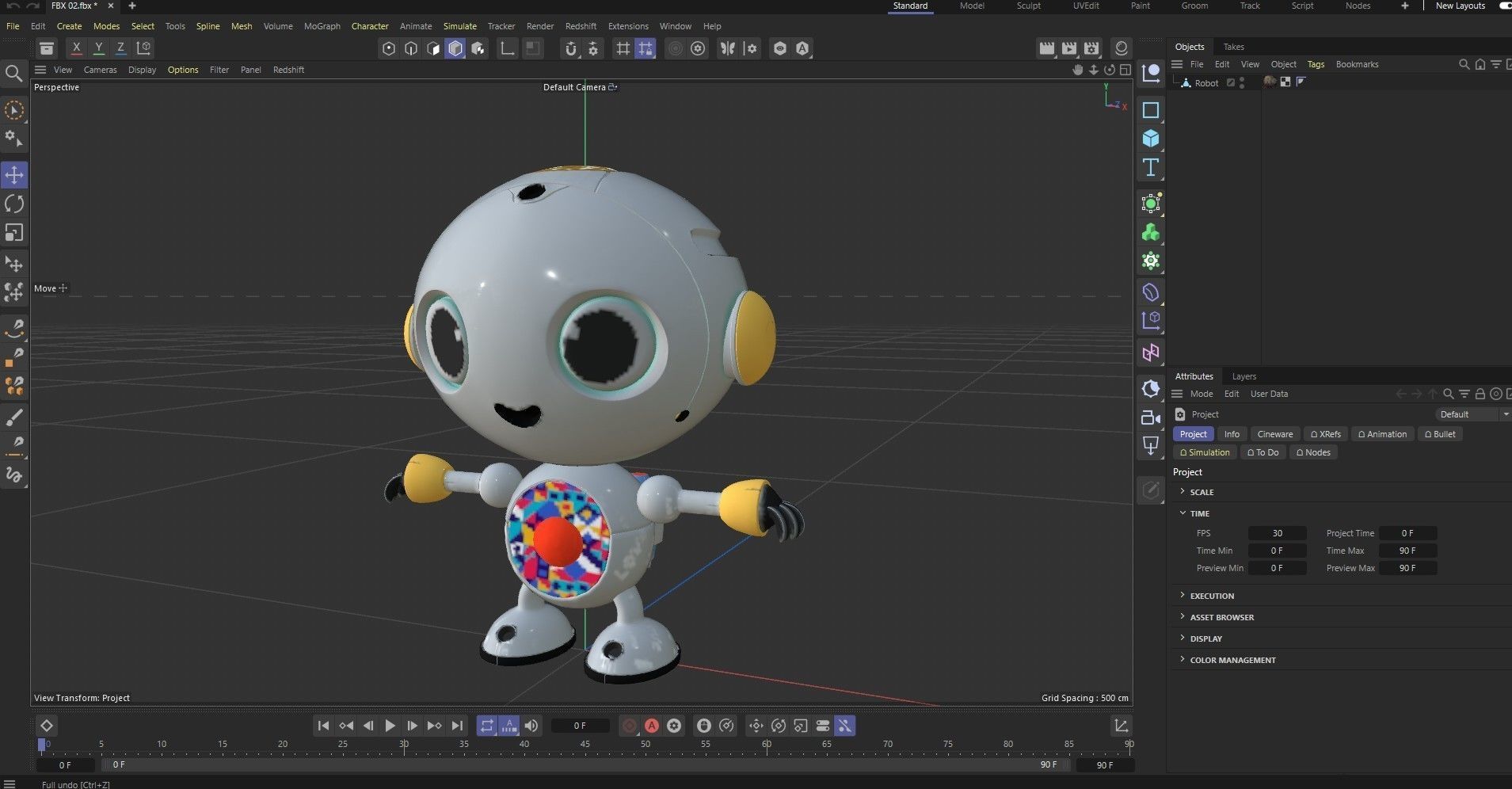 Small Cute Robot Low-poly 3D model_16
