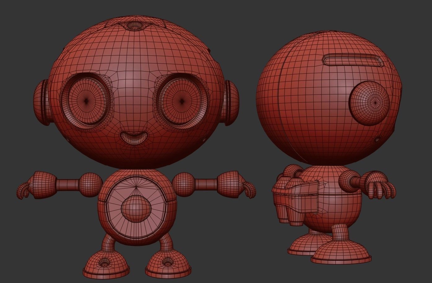 Small Cute Robot Low-poly 3D model_23
