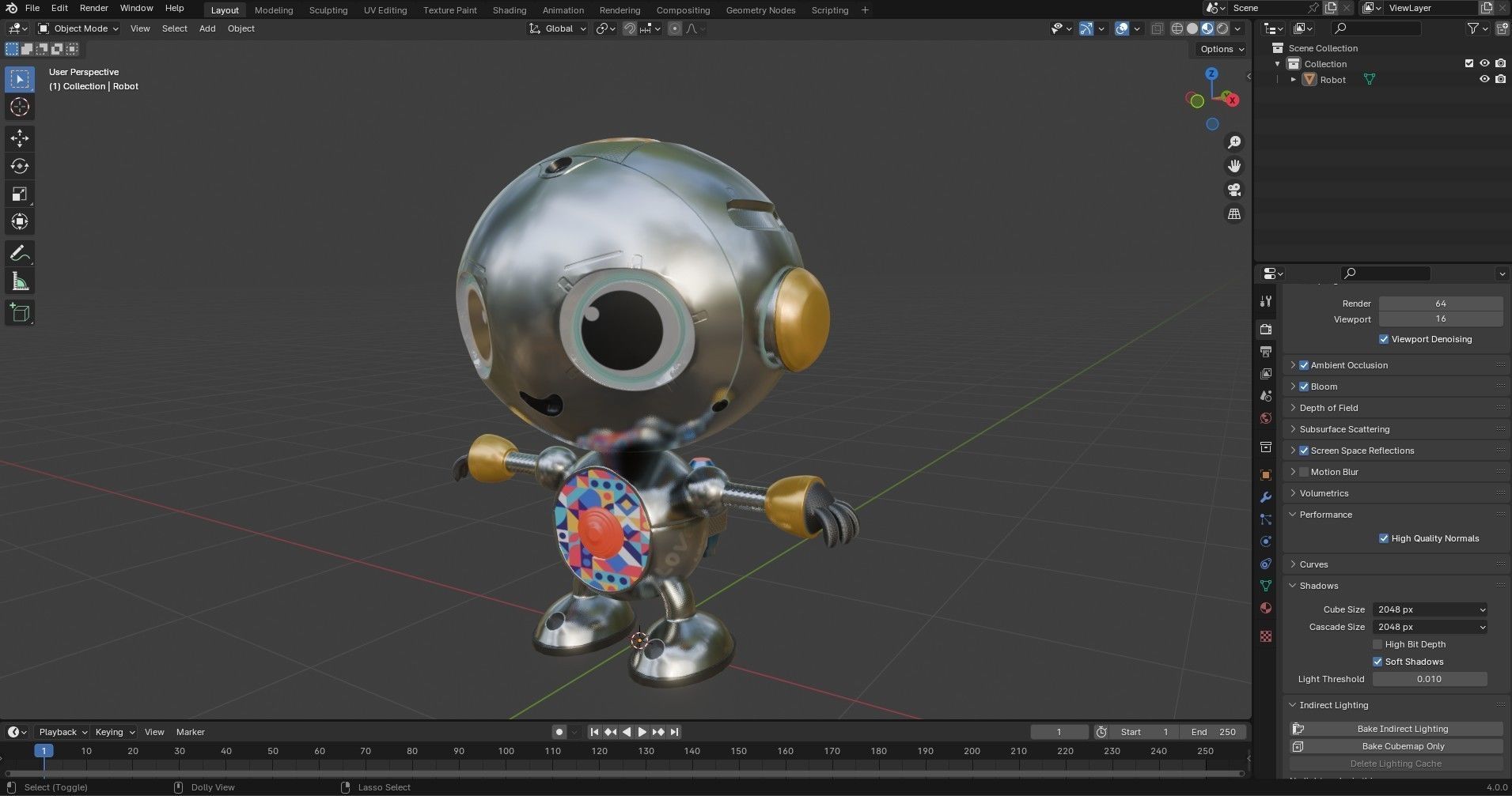 Small Cute Robot Low-poly 3D model_14