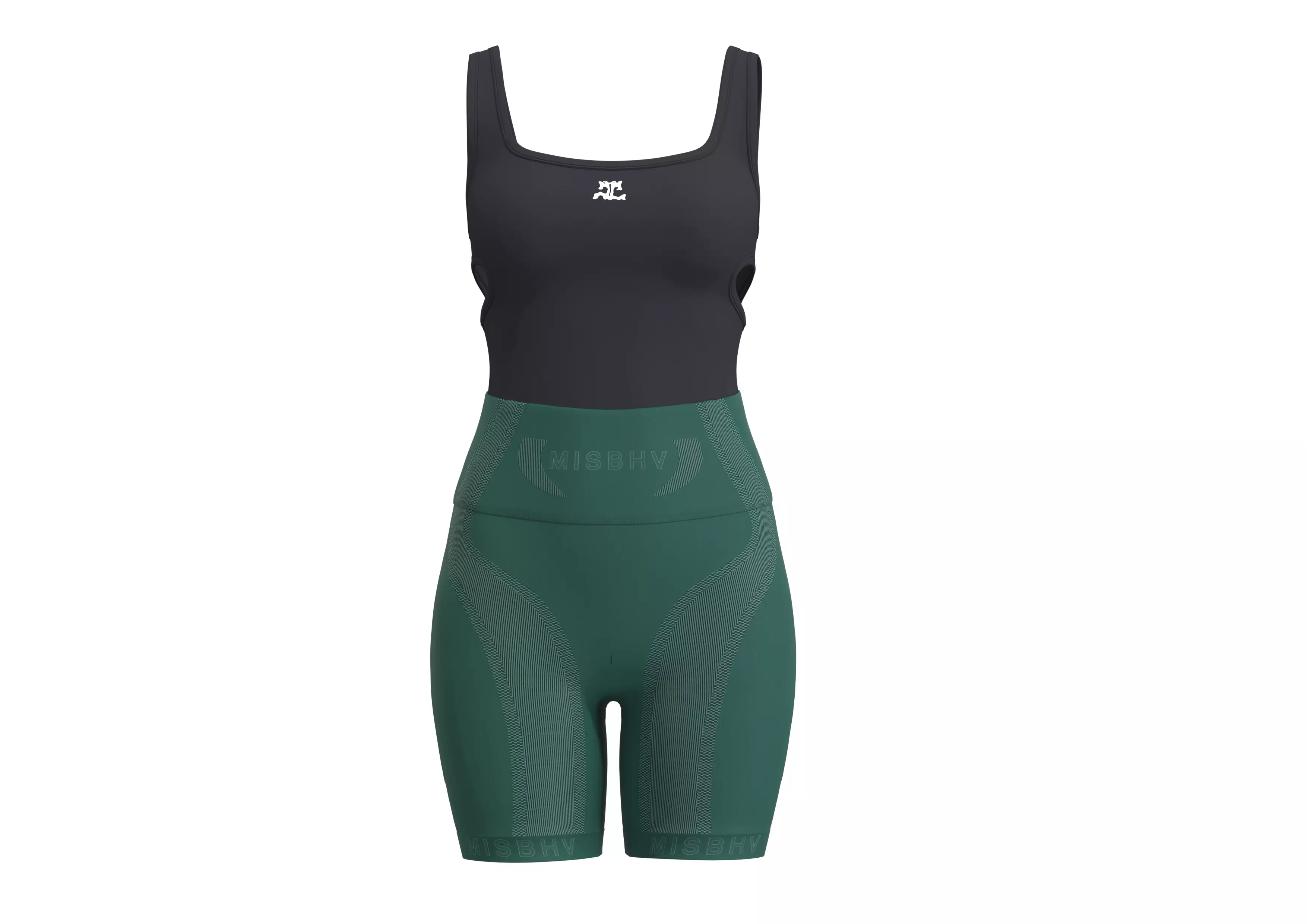 Black tank top with green shorts cycling set Free low-poly 3D model