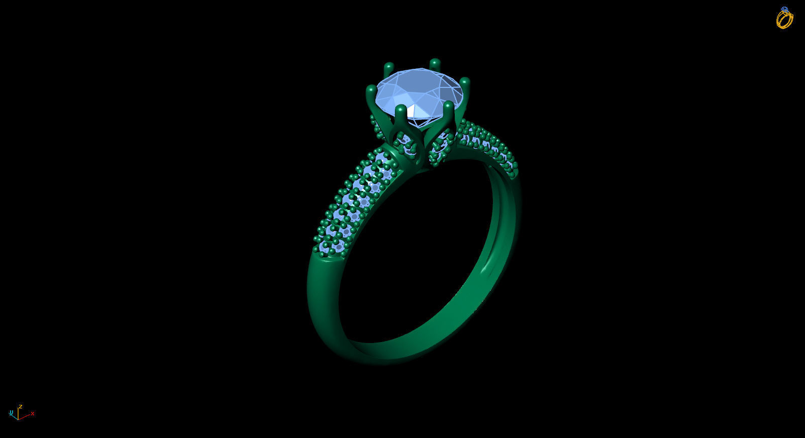 Solitaire Ring 3D model_1