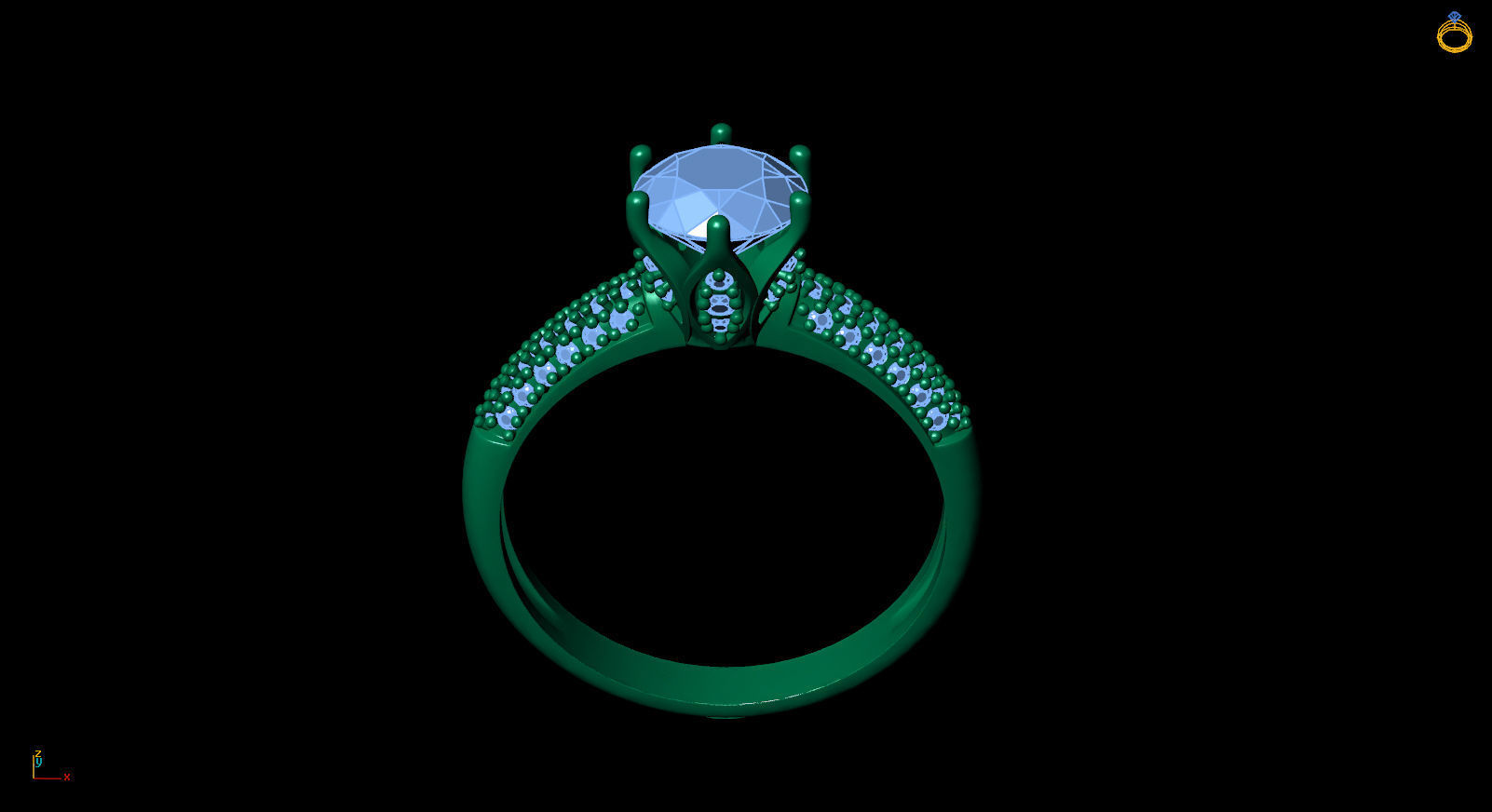Solitaire Ring 3D model_3