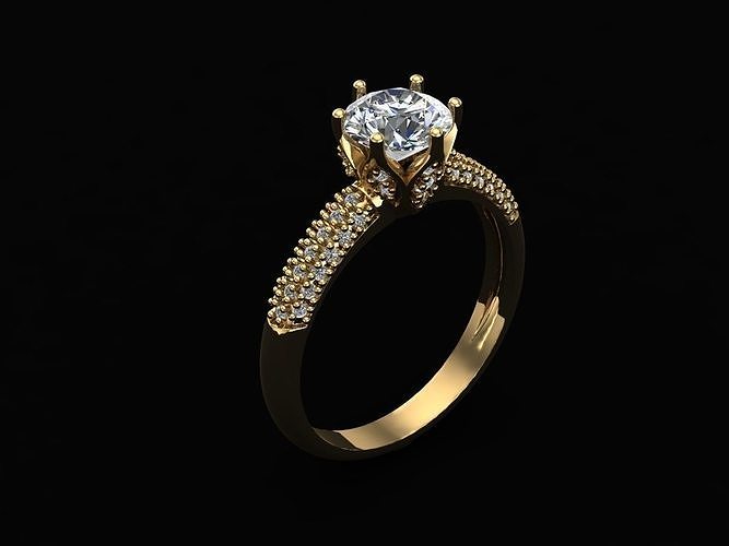 Solitaire Ring 3D model