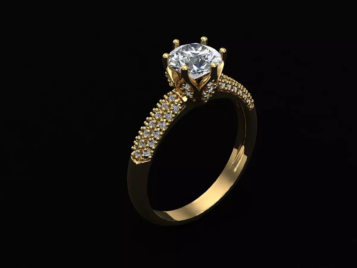 Solitaire Ring 3D model_0