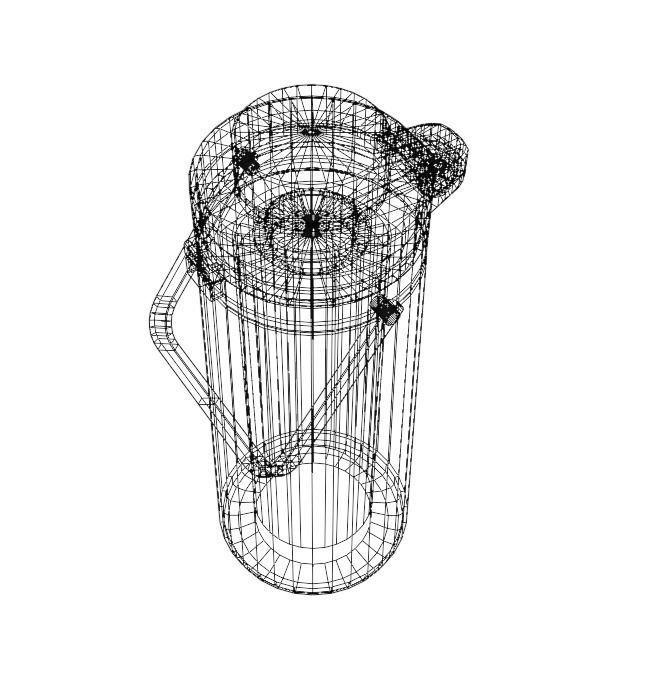 Retro Japanese hot water dispenser Low-poly 3D model_6