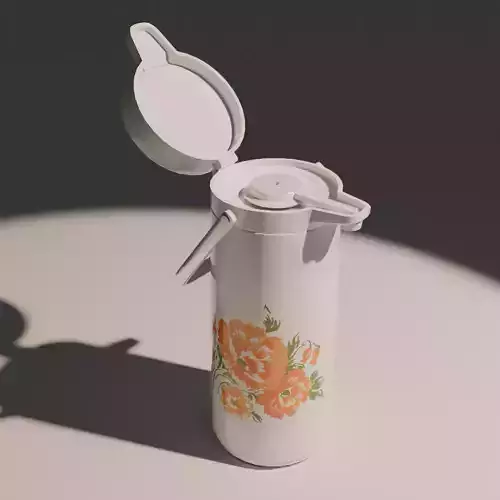 Retro Japanese hot water dispenser Low-poly 3D model