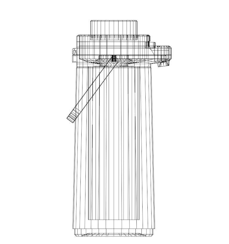 Retro Japanese hot water dispenser Low-poly 3D model_5