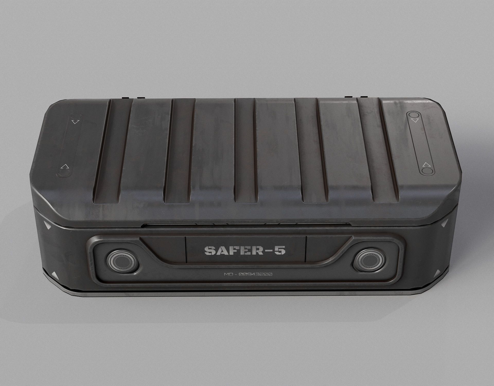 Sci-fi Military Weapon Crate PBR Low-poly 3D model_5