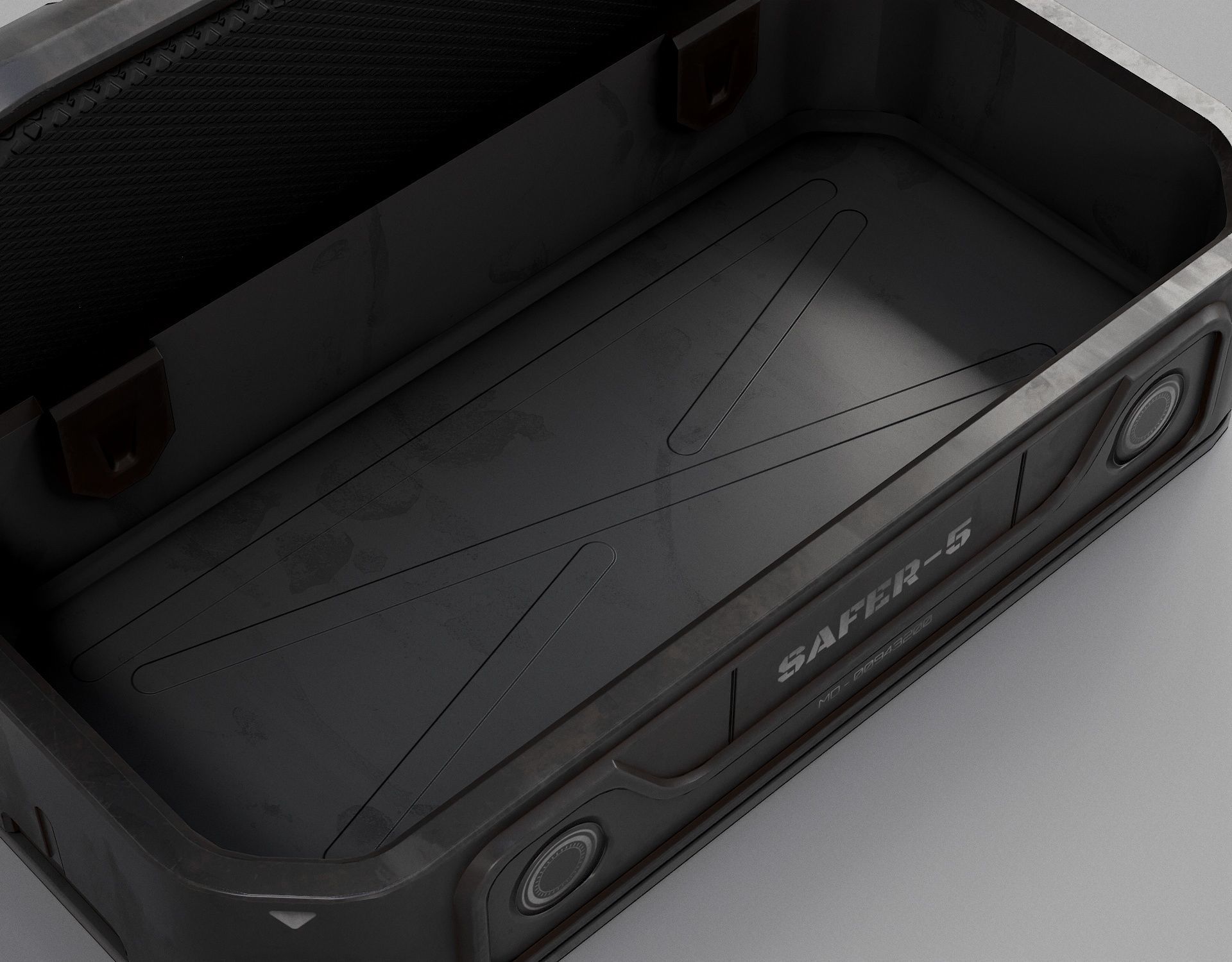 Sci-fi Military Weapon Crate PBR Low-poly 3D model_8