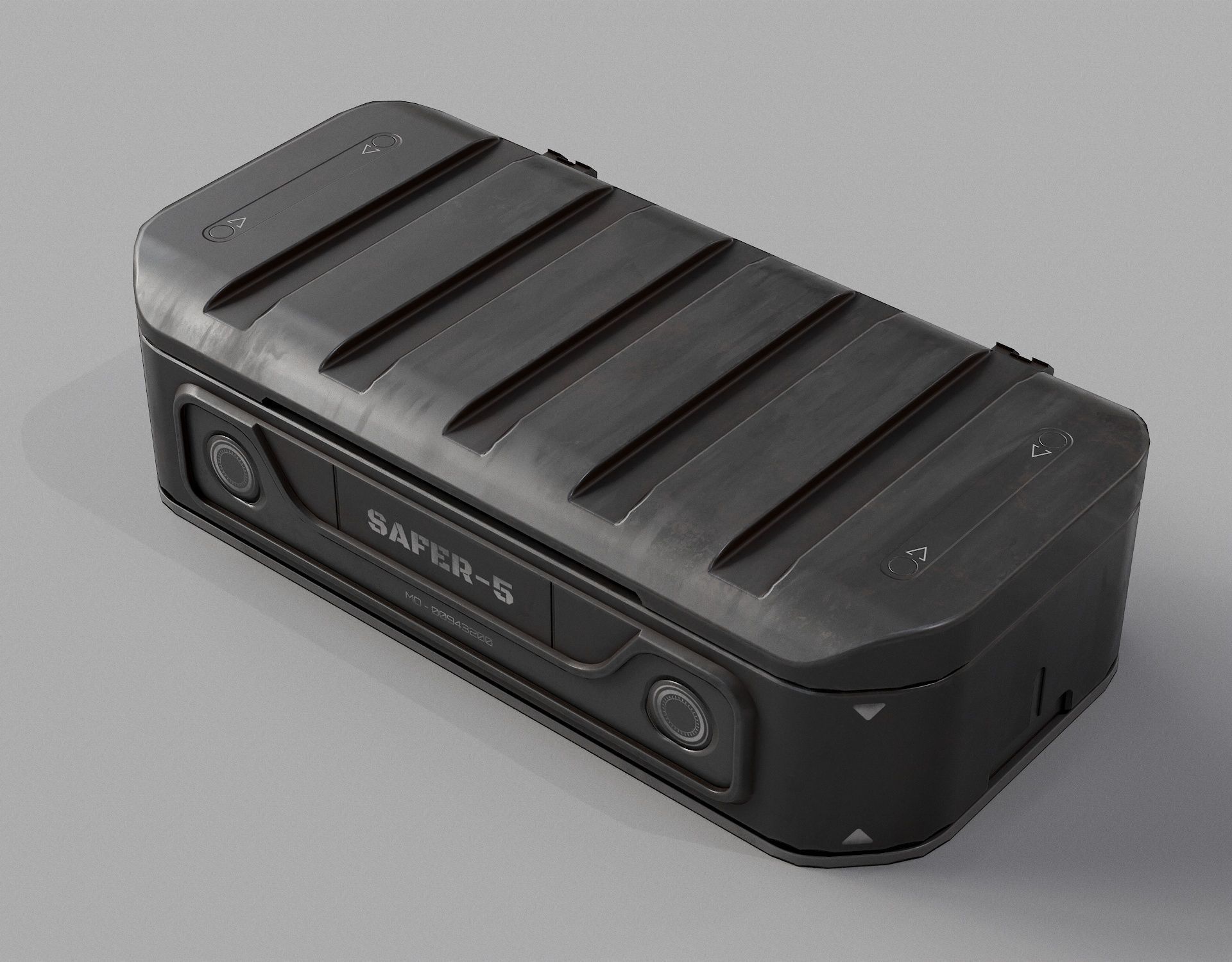 Sci-fi Military Weapon Crate PBR Low-poly 3D model_4