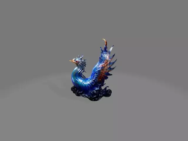 Exquisite 3D Model of a Mythical Bird Low-poly 3D model_0