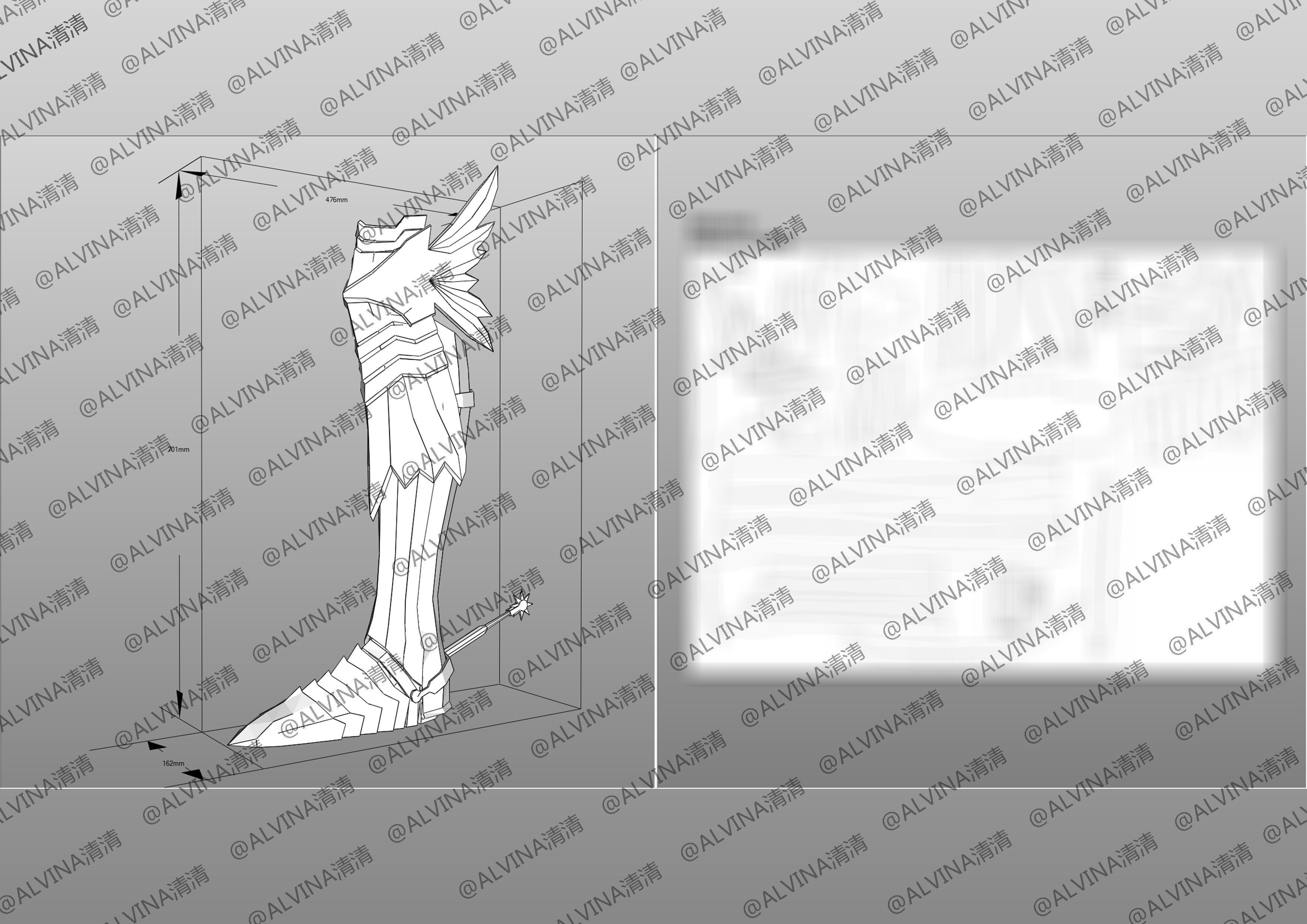 Berserk griffith reincarnated Armor - DIY Cosplay Pepakura Foam Low-poly 3D model_22