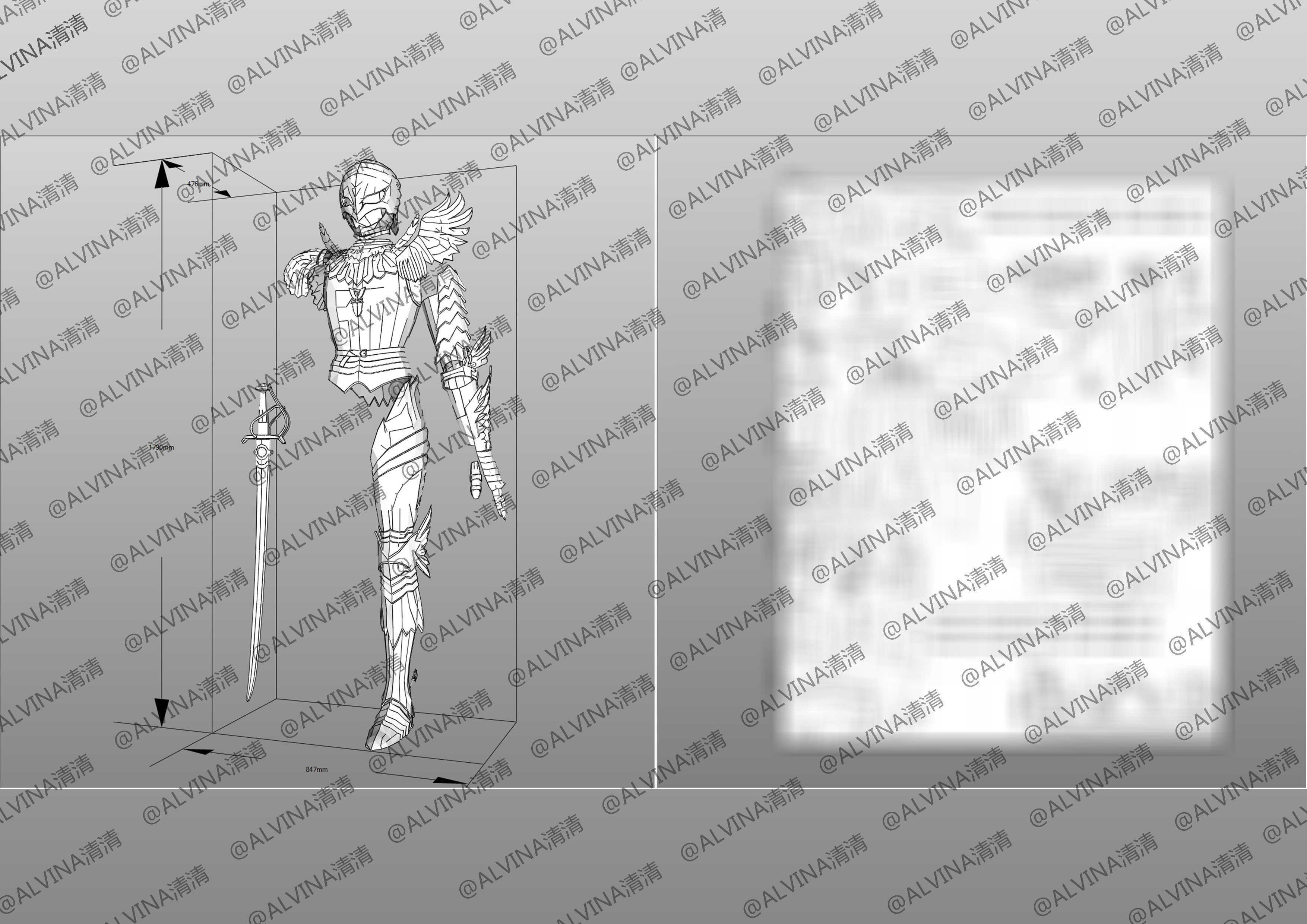 Berserk griffith reincarnated Armor - DIY Cosplay Pepakura Foam Low-poly 3D model_8